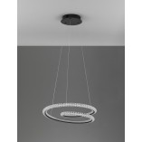 Lampa Wisząca Bueno LED Czarna z Kryształkami | Decolab24