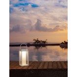 Lampa ogrodowa solarna na stół Unus LED biała  - oświetlenie tarasu i balkonu