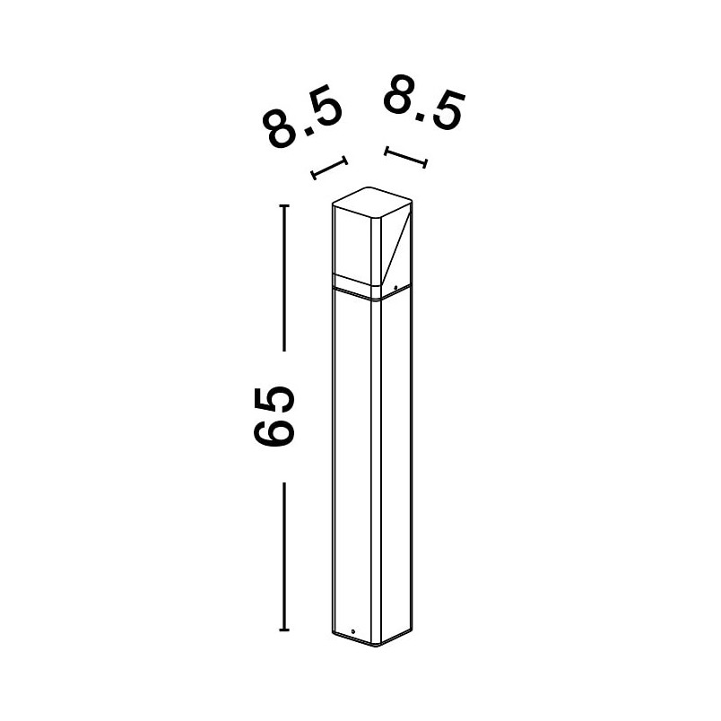 Słupek ogrodowy Almo Square 65cm - Nowoczesne oświetlenie