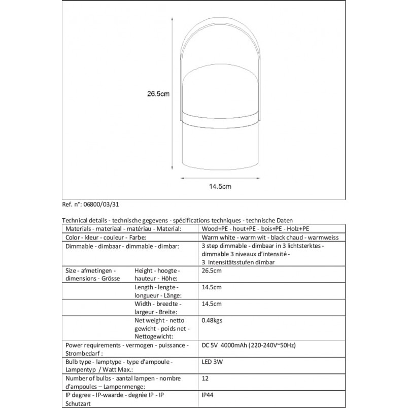 Lampa zewnętrzna LED Joe - Biała Lucide | Ogród i Taras