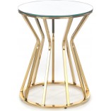 Stolik szklany glamour Afina | Lustro, Złoto | Halmar