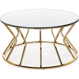 Stolik szklany glamour Afina 90cm - Halmar | Lustro i złoto