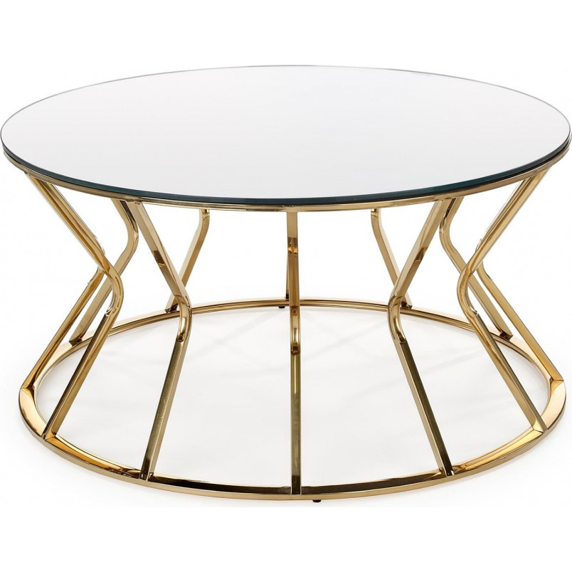 Stolik szklany glamour Afina 90cm - Halmar | Lustro i złoto