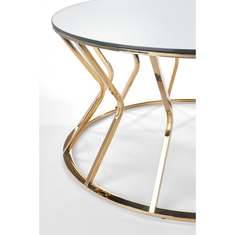 Stolik szklany glamour Afina 90cm - Halmar | Lustro i złoto