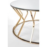 Stolik szklany glamour Afina 90cm - Halmar | Lustro i złoto