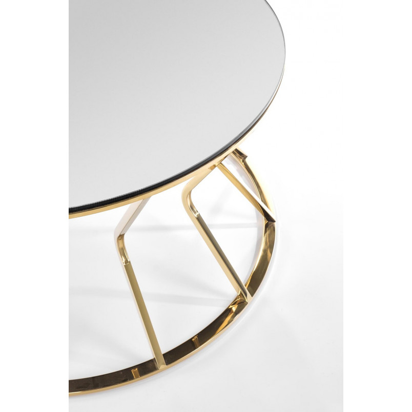 Stolik szklany glamour Afina 90cm - Halmar | Lustro i złoto