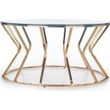 Stolik szklany glamour Afina 90cm - Halmar | Lustro i złoto