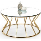 Stolik szklany glamour Afina 90cm - Halmar | Lustro i złoto