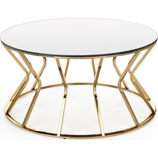 Stolik szklany glamour Afina 90cm - Halmar | Lustro i złoto