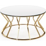 Stolik szklany glamour Afina 90cm - Halmar | Lustro i złoto