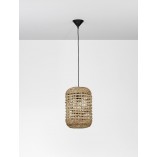 Lampy drewniane | Lampa wisząca boho Wangi 27cm naturalna do salonu sypialni i kuchni
