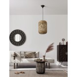 Lampy drewniane | Lampa wisząca boho Wangi 27cm naturalna do salonu sypialni i kuchni