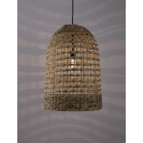 Lampy drewniane | Lampa wisząca boho Wangi 42cm naturalna do salonu sypialni i kuchni