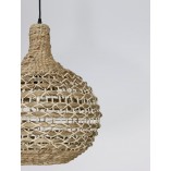 Lampy drewniane | Lampa wisząca boho Wangi 46cm naturalna do salonu sypialni i kuchni