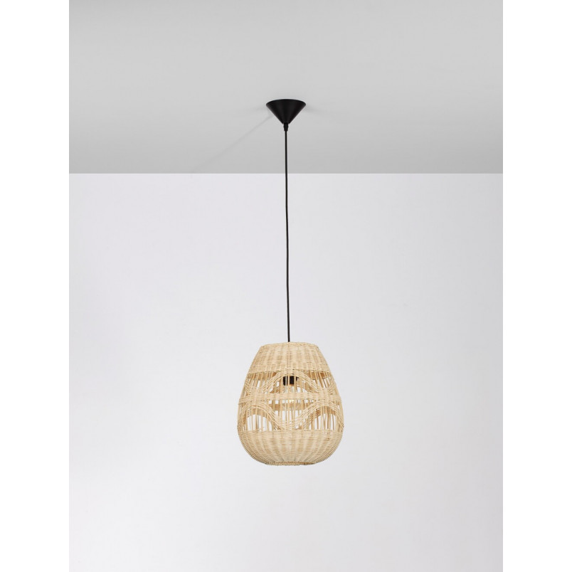 Lampa wisząca rattanowa boho Saparua III 30cm | Decolab24