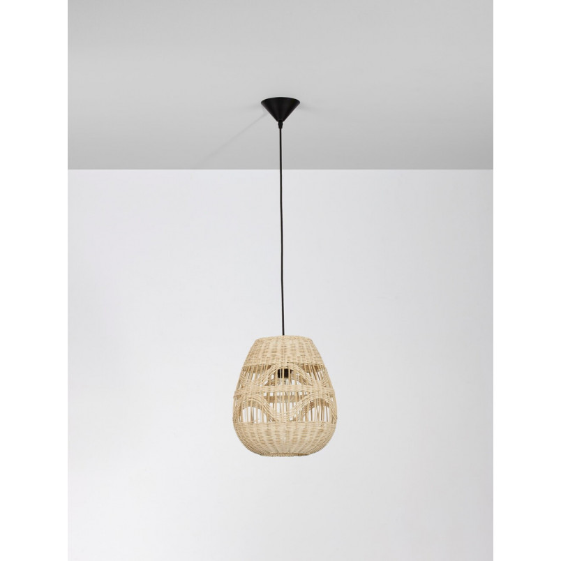 Lampa wisząca rattanowa boho Saparua III 30cm | Decolab24