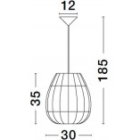 Lampa wisząca rattanowa boho Saparua III 30cm | Decolab24