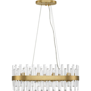 Lampa wisząca kryształowa glamour Taja 80cm przeźroczysty / satynowe złoto