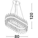 Lampa wisząca kryształowa Taja 80cm | Glamour i elegancja
