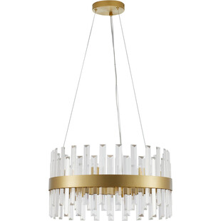 Lampa wisząca kryształowa glamour Taja 55cm przeźroczysty / satynowe złoto