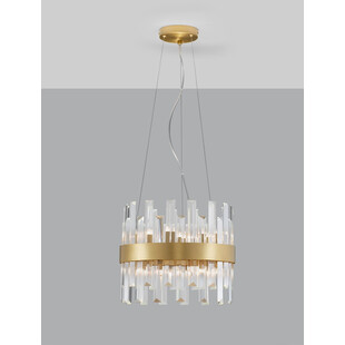 Lampa wisząca kryształowa glamour Taja 35cm przeźroczysty / satynowe złoto