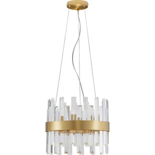 Lampa wisząca kryształowa glamour Taja 35cm przeźroczysty / satynowe złoto