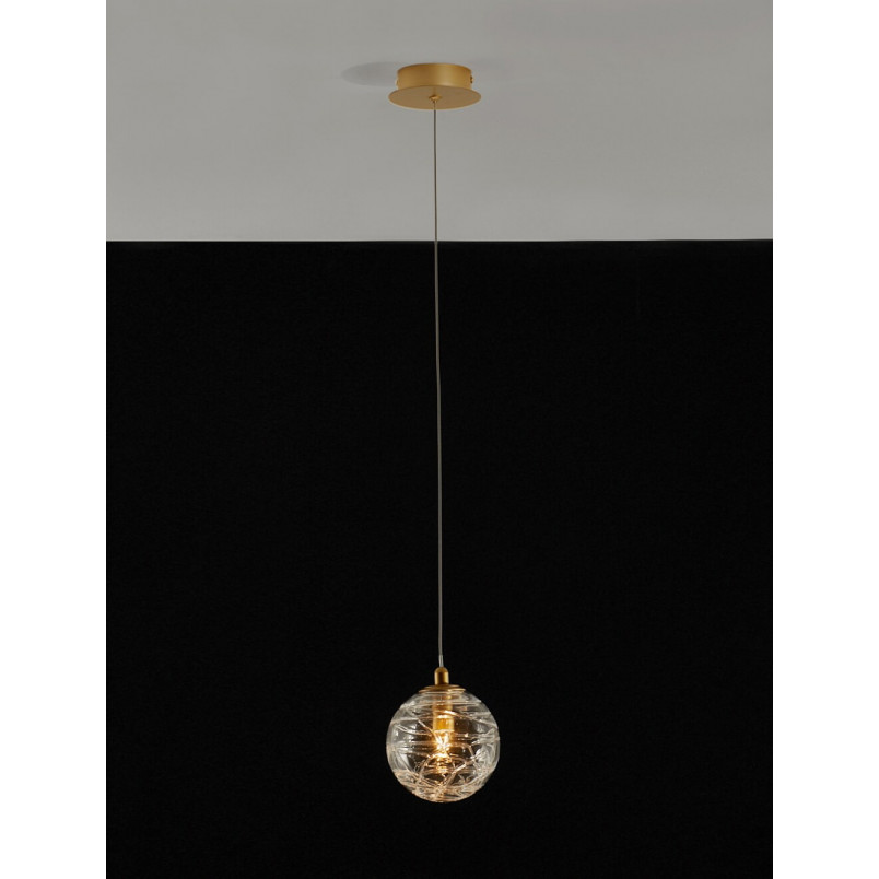 Lampa wisząca Nebuu | Szkło, Mosiądz | Decolab24