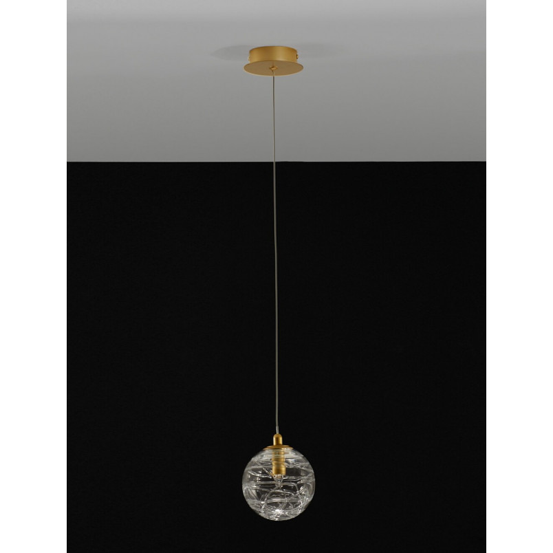 Lampa wisząca Nebuu | Szkło, Mosiądz | Decolab24