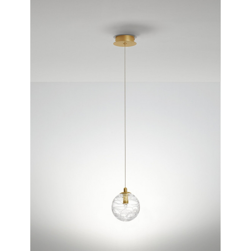Lampa wisząca Nebuu | Szkło, Mosiądz | Decolab24