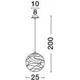 Lampa wisząca Nebuu - szklana kula glamour | Decolab24