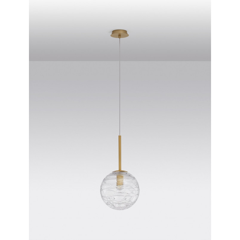 Lampa wisząca Nebuu - szklana kula glamour | Decolab24