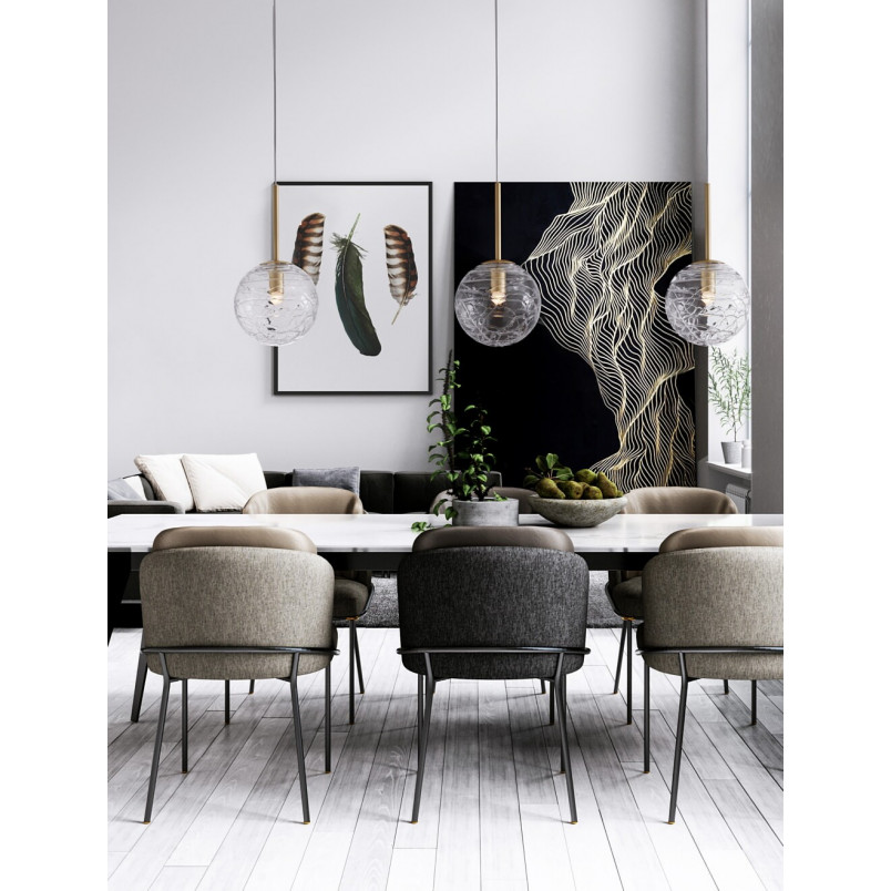 Lampa wisząca Nebuu - szklana kula glamour | Decolab24