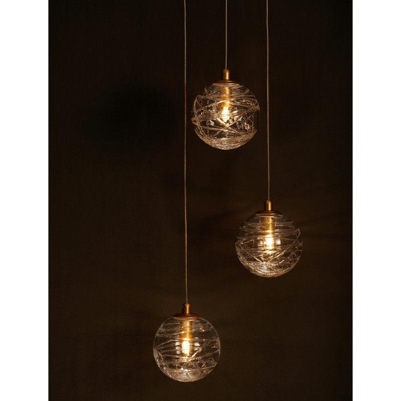 Lampa wisząca Nebuu III | Szkło, Mosiądz | Decolab24