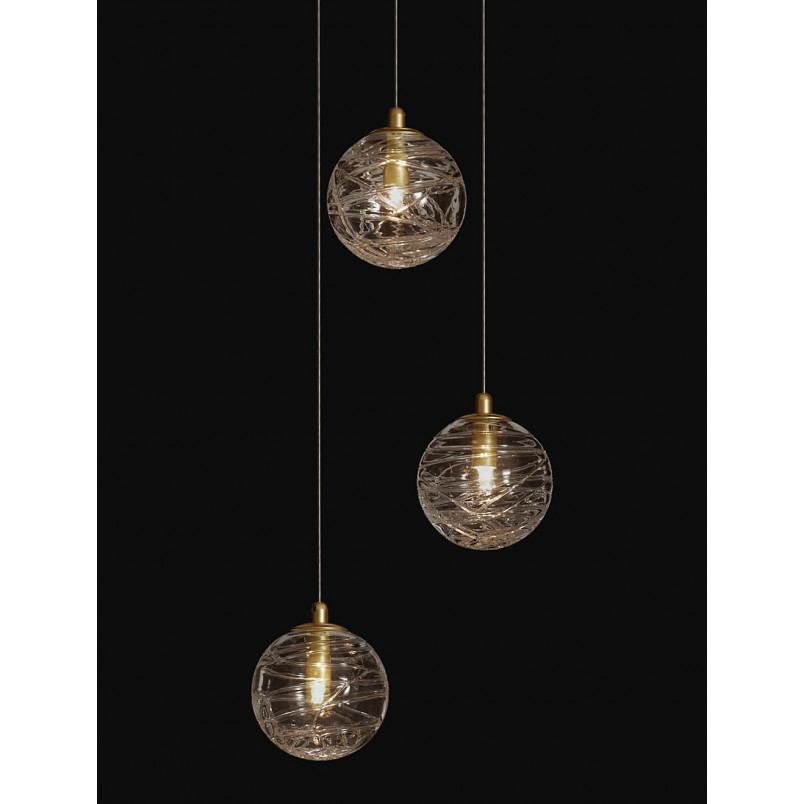 Lampa wisząca Nebuu III | Szkło, Mosiądz | Decolab24