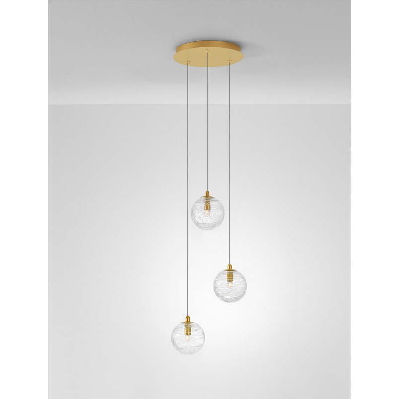Lampa wisząca Nebuu III | Szkło, Mosiądz | Decolab24