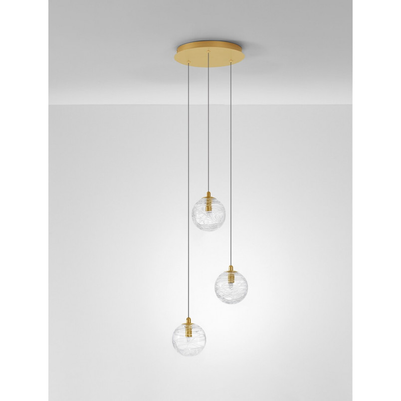 Lampa wisząca Nebuu III | Szkło, Mosiądz | Decolab24