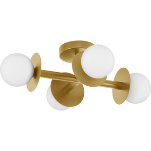 Lampa sufitowa szklane kule glamour Hide Ball IV 37cm opal / mosiądz