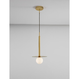Lampa wisząca szklana kula glamour Hide Ball 22cm opal / mosiądz