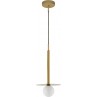 Elegancka Lampa wisząca szklana kula glamour Hide Ball 22cm opal/mosiądz do salonu kuchni i sypialni
