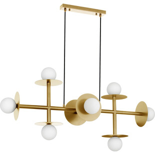 Lampa wisząca szklane kule glamour Hide Ball VIII 109cm opal / mosiądz