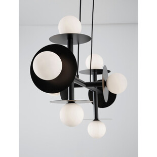 Lampa wisząca szklane kule Hide Ball VIII 109cm opal / czarny