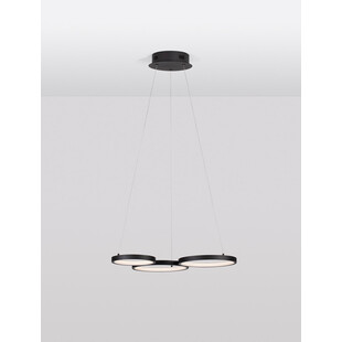 Lampa wiszące okręgi nowoczesne Raan LED 55cm czarna