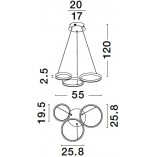 Lampa Wisząca Mosiężna Raan LED | Nowoczesny Design