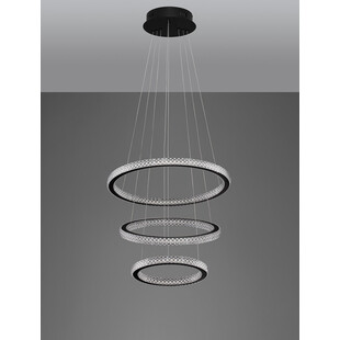 Lampa Wisząca Bueno LED Czarna z Kryształkami | Decolab24