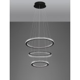 Lampa Wisząca Bueno LED Czarna z Kryształkami | Decolab24