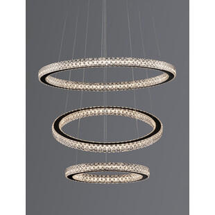 Lampa Wisząca Bueno LED Czarna z Kryształkami | Decolab24