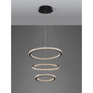 Lampa Wisząca Bueno LED Czarna z Kryształkami | Decolab24