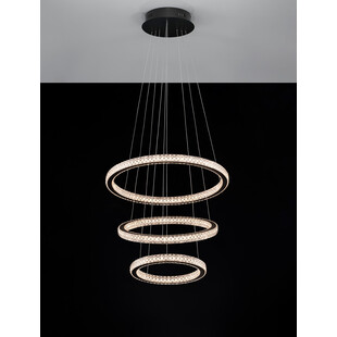 Lampa Wisząca Bueno LED Czarna z Kryształkami | Decolab24