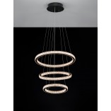 Lampa Wisząca Bueno LED Czarna z Kryształkami | Decolab24