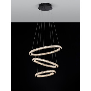 Lampa Wisząca Bueno LED Czarna z Kryształkami | Decolab24
